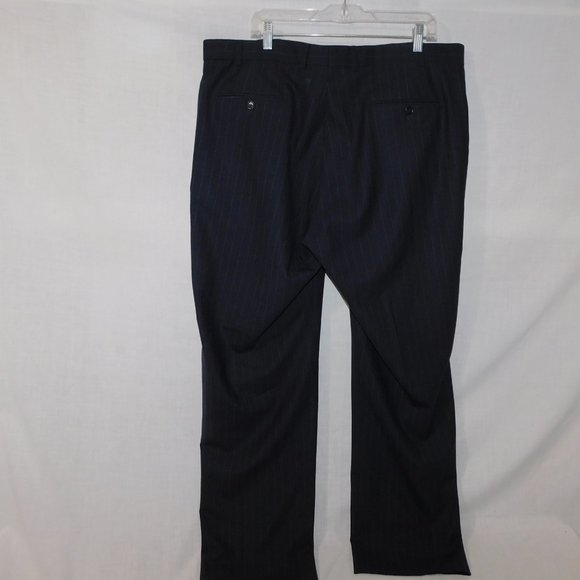 346 Brooks Brothers Mens 42 x 33 Black Gray Pinstripe Dress Pants Wool Blend - Picture 9 of 9